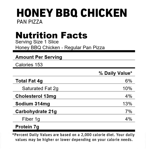 HONEY Bbq Chicken Pan Pizza