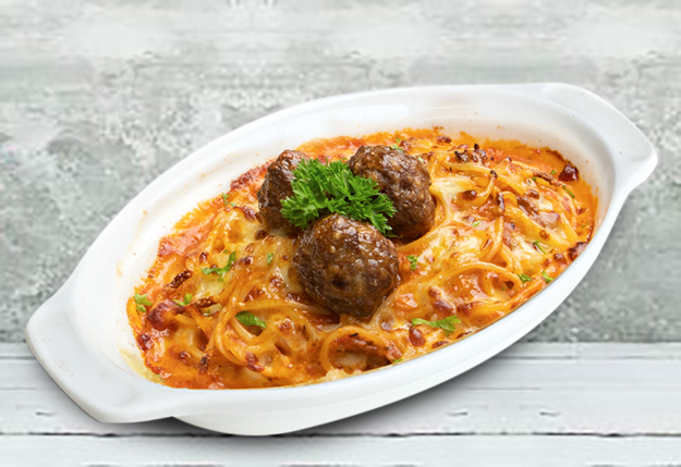 Baked Spaghetti & Meatballs