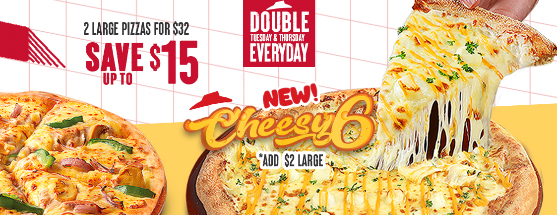 Double Tuesday & Thursday – Large Pizzas